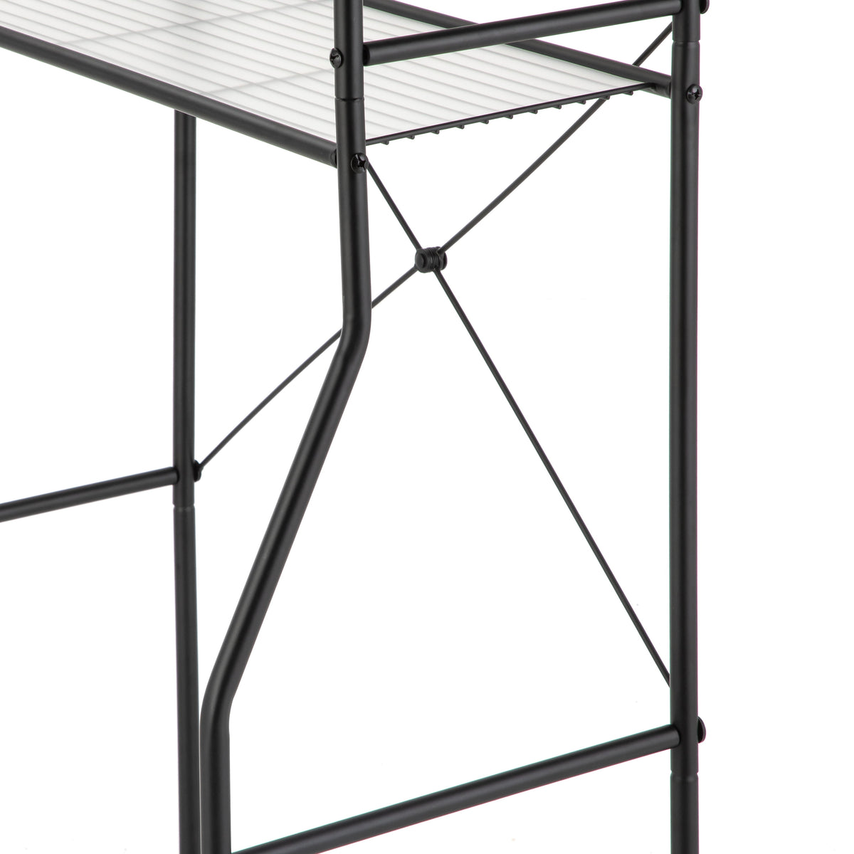 Mainstays Over-the-Toilet Steel Storage Unit with 3 Shelves and Liners, Matte Black