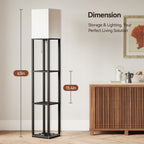 SUNMORY 63'' Floor Lamps with Shelves, Home Standing Lamp, Include 1000 Lumens Lighting Bulbs, Shelf Floor Lamp, Black Floor Lamps for Living Room, Bedroom, Lamp with Storage Dustproof, UL Certified