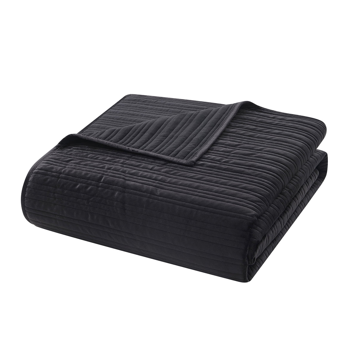 Mainstays Soft Velvet Quilt, Full/Queen, Rich Black, Soft & Cozy Bedding