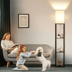 SUNMORY 63'' Floor Lamps with Shelves, Home Standing Lamp, Include 1000 Lumens Lighting Bulbs, Shelf Floor Lamp, Black Floor Lamps for Living Room, Bedroom, Lamp with Storage Dustproof, UL Certified