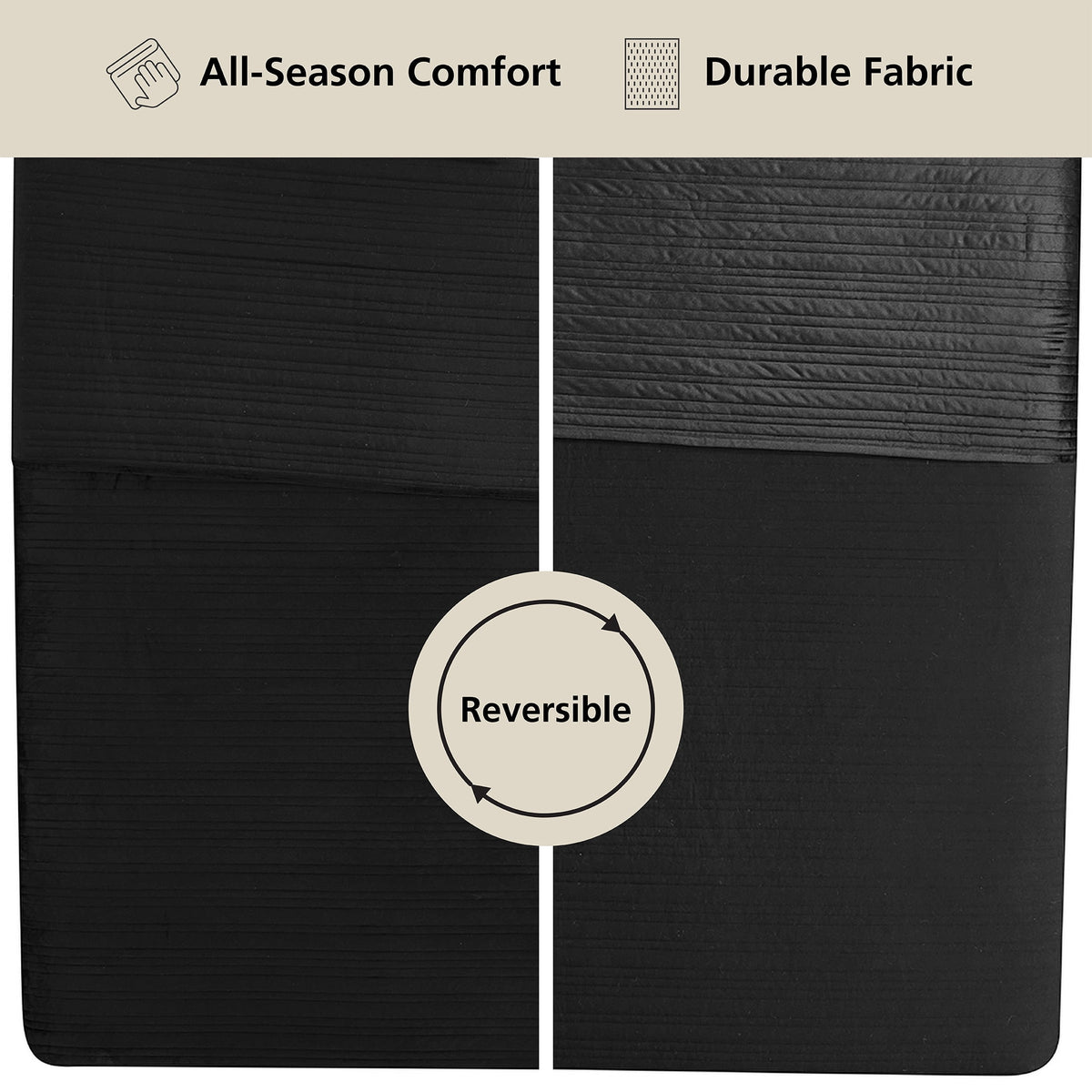 Mainstays Soft Velvet Quilt, Full/Queen, Rich Black, Soft & Cozy Bedding