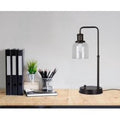Better Homes & Gardens 20.5 in Height Bronze Metal Desk Lamp with Glass shade and USB Port, Classic Design