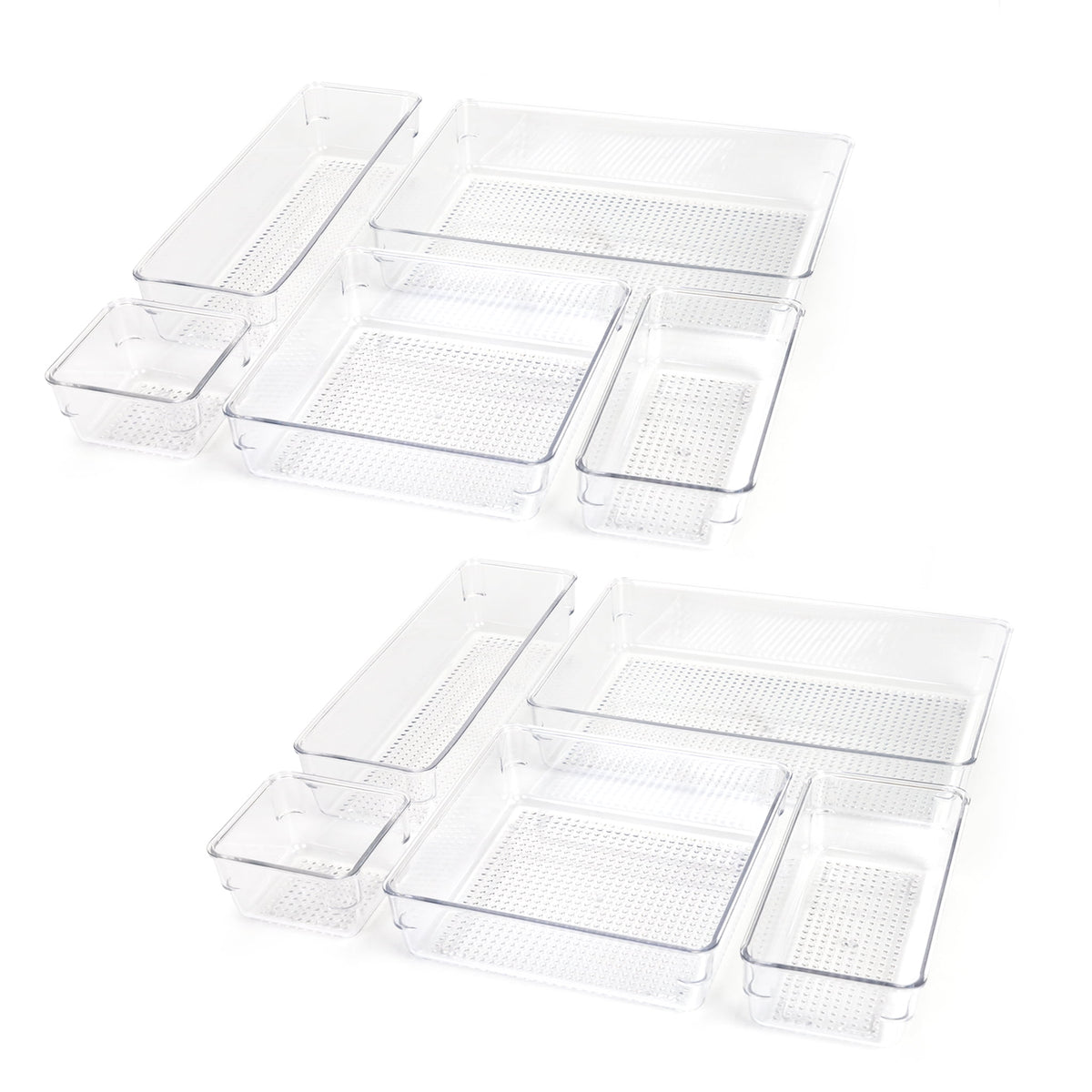 Mainstays 10-Piece Organizer Set Clear Plastic for Bathroom Storage