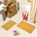 Floral Block Scallop 2 Piece Bath Rug Set Hydrangea Blue, 17" x 24" & 20" x 30"