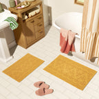 Floral Block Scallop 2 Piece Bath Rug Set Hydrangea Blue, 17" x 24" & 20" x 30"