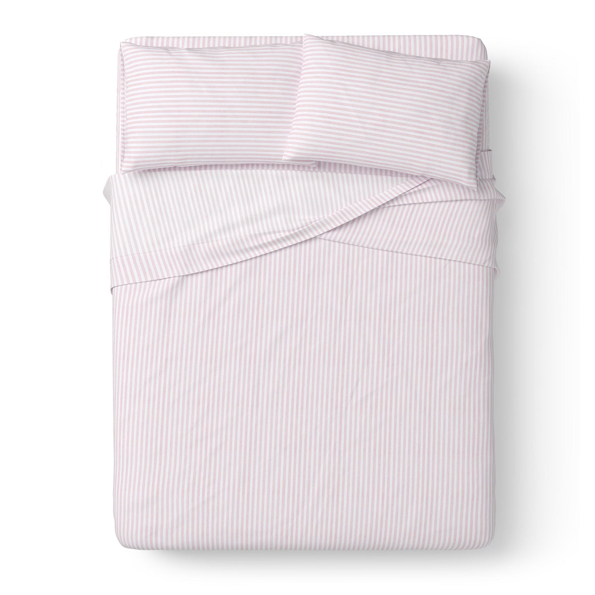 Kids 100% Cotton Percale Bed Sheet Set, Full, Light Pink, 4 Pieces