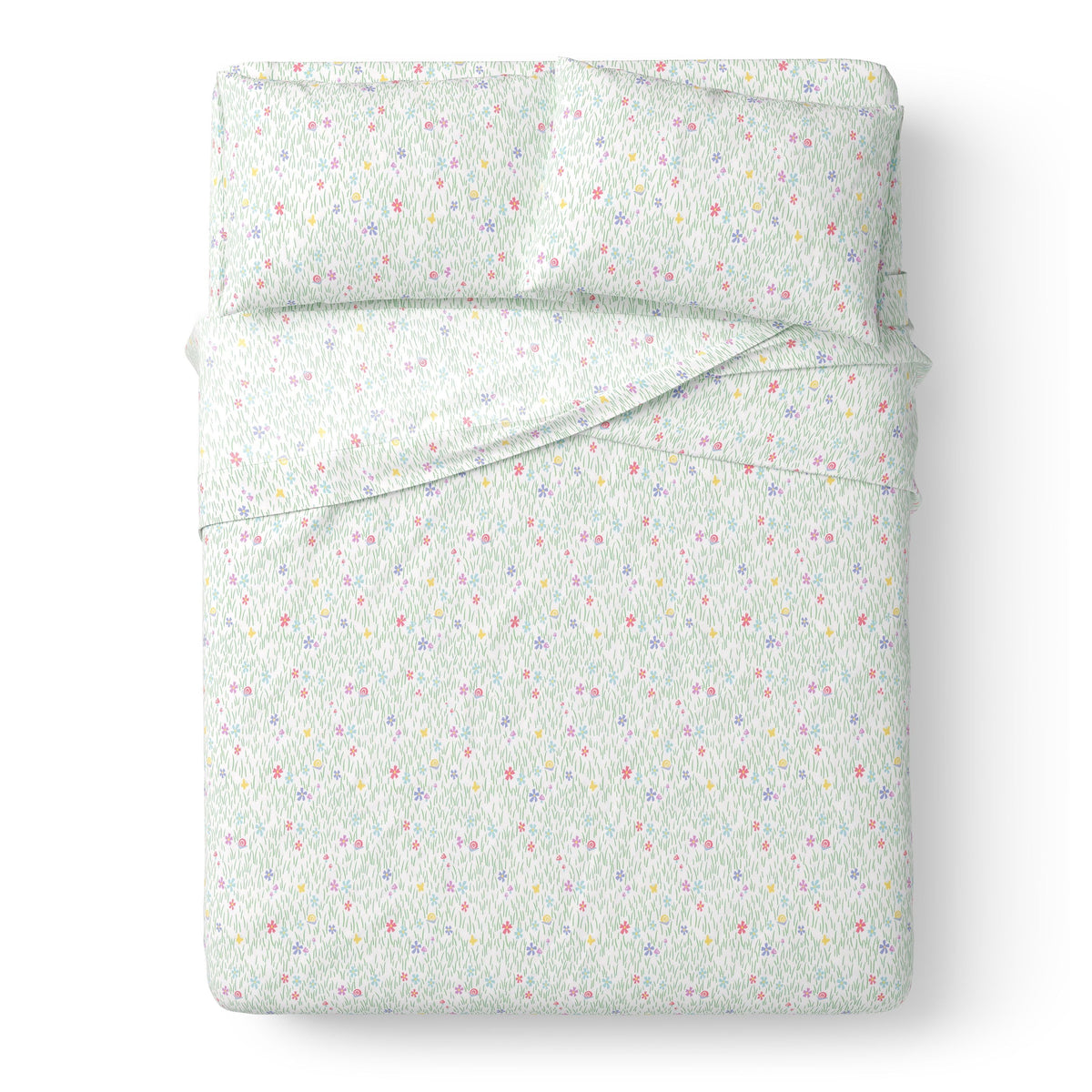 Kids 100% Cotton Percale Bed Sheet Set, Full, Light Pink, 4 Pieces