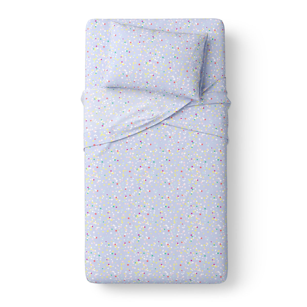 Kids 100% Cotton Percale Bed Sheet Set, Full, Light Pink, 4 Pieces