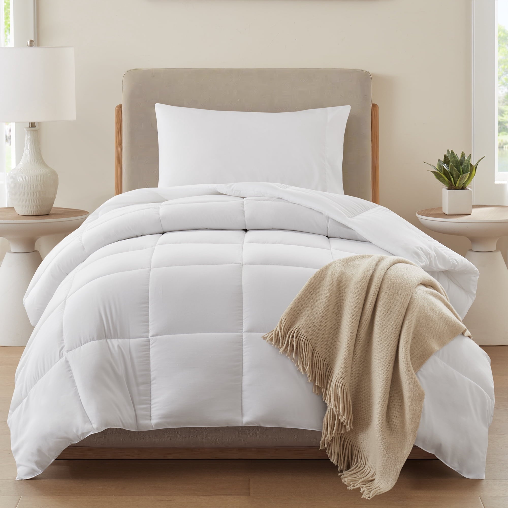 Twin/Twin XL Comforter, Down Alternative, All-Season, Stone