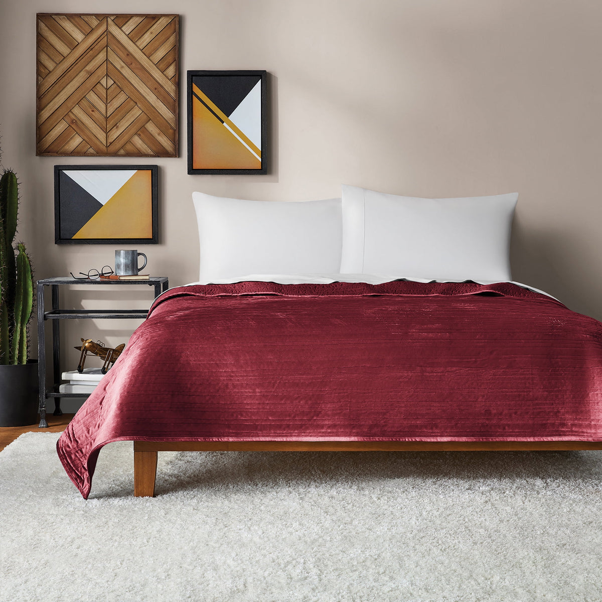Soft Velvet Quilt, Full/Queen, Rich Black, Soft & Cozy Bedding
