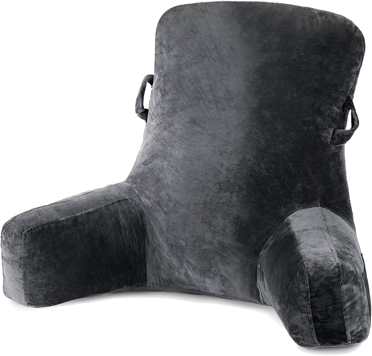 31inch Reading Pillow for Bed Backrest with Arms - Black - Adult, Ultra-Comfy Microplush Cover &...