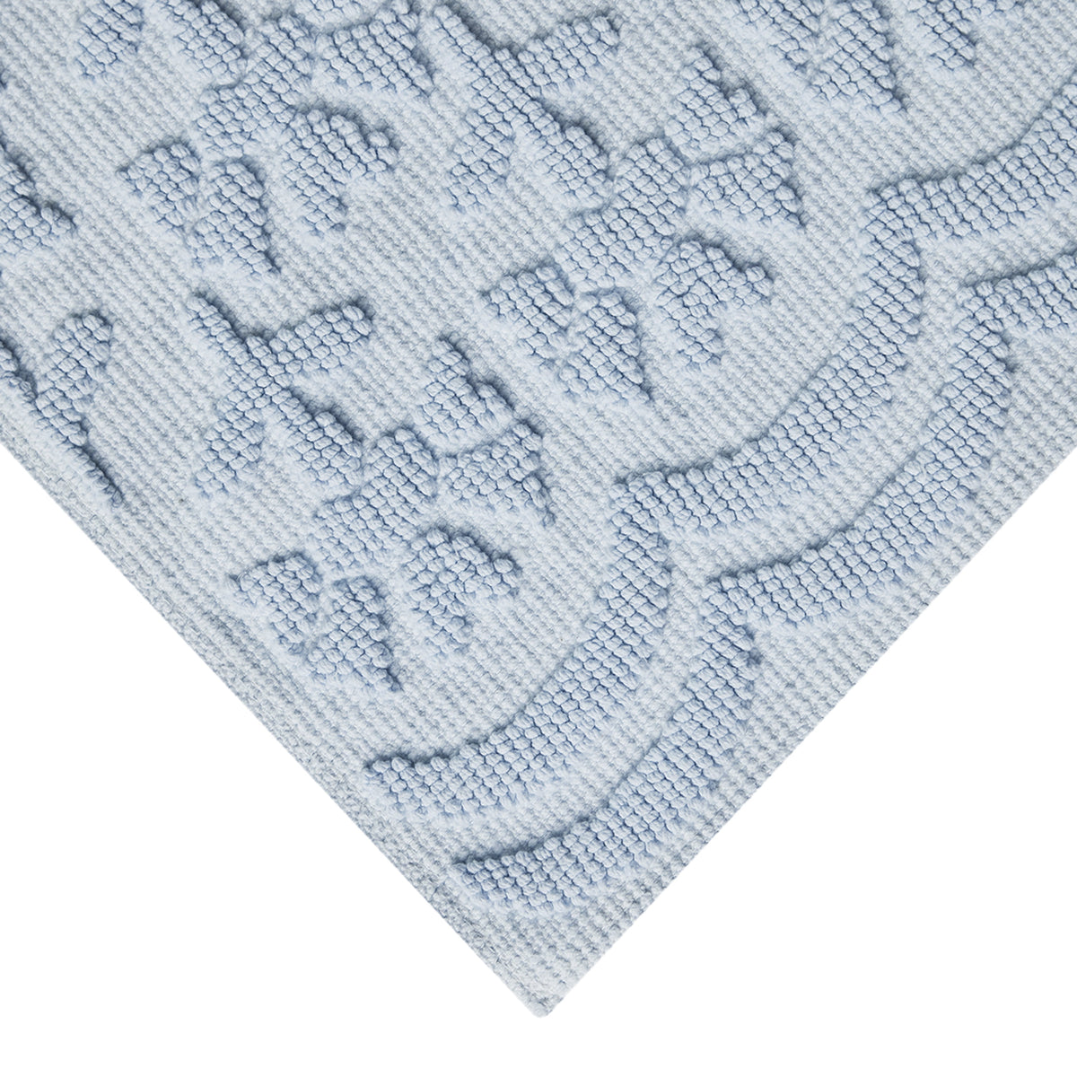Beautiful Floral Block Scallop 2 Piece Bath Rug Set by Drew Barrymore, Hydrangea Blue, 17" x 24" & 20" x 30"