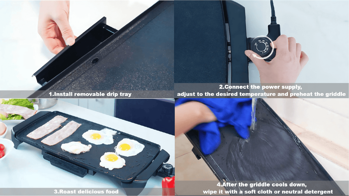 Mainstays 20 inch Electric Griddle - Non-Stick, Temperature Control,1500 W,Ceramic Coating