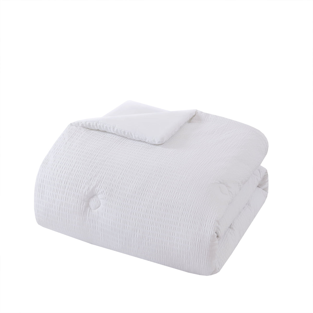 Mainstays Full/Queen Comforter, Reversible Down Alternative, All-Season, White Seersucker
